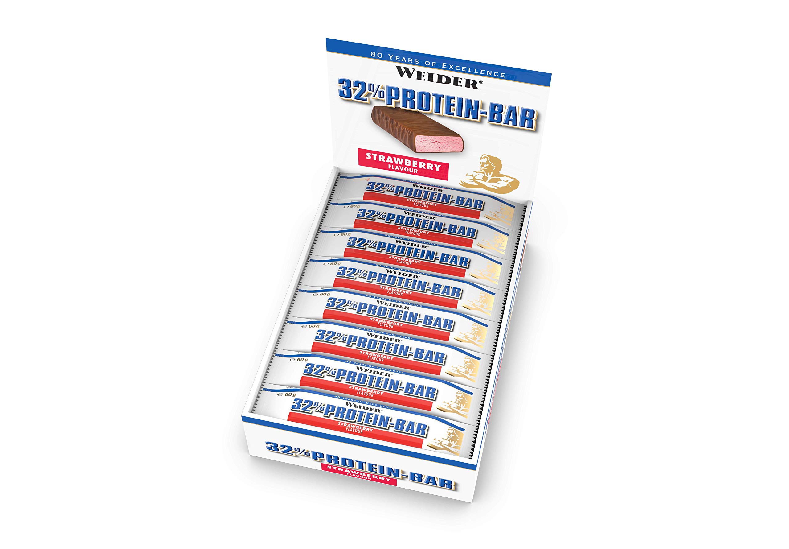 Weider Barre 32% Protéinée Fraise 24 x 60 g