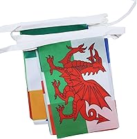 Vista 282 de Guatemala 19.7 ft BUNTING Flag 20 banderas 9'' x 6'' - Banderas de cuerda guatemalteca 5.9 x 8.3 in - AZ FLAG