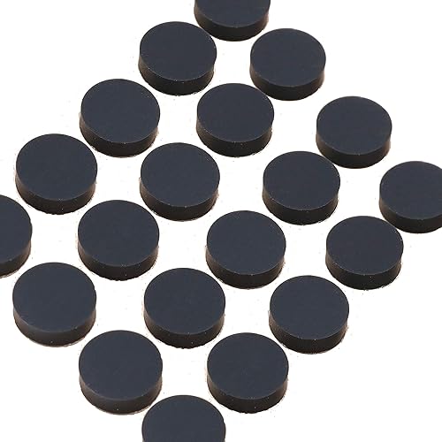 Almohadillas amortiguadoras de sonido para muebles y parachoques de gabinete, tapón de goma negro para superficies pequeñas (5, redondo)
