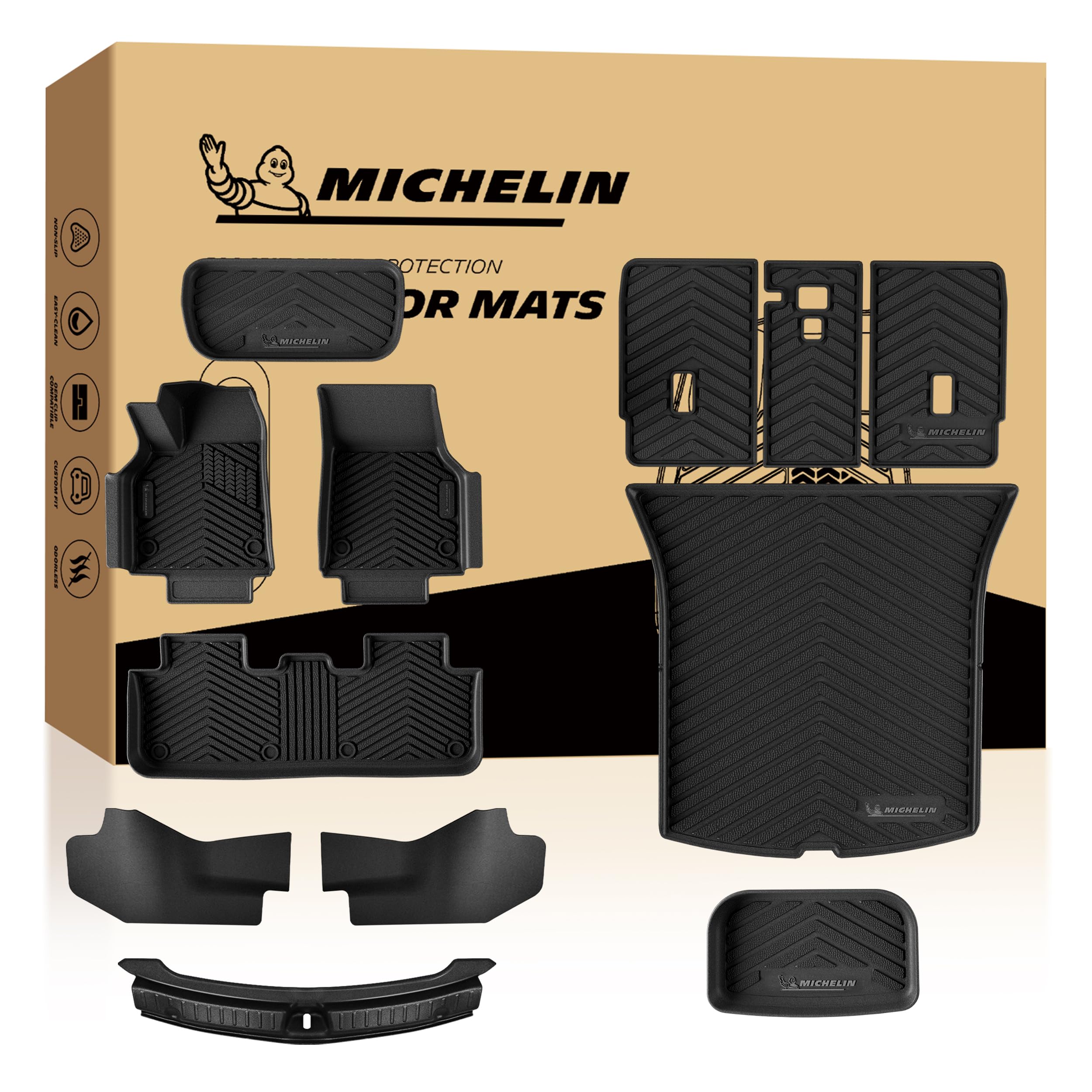 Michelin Vehicle Mat for 2025-2027 Tesla Model Y Juniper 5 Seat (12 Piece)