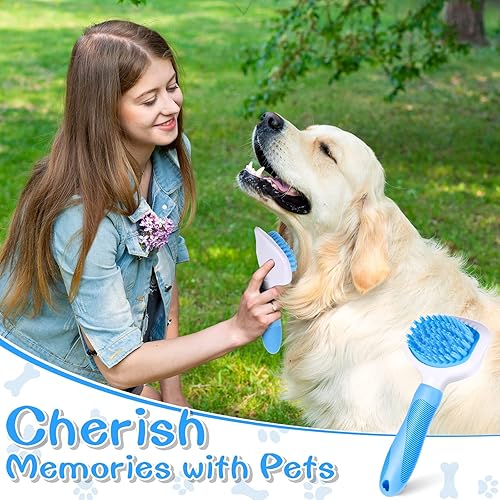 Miniatura 7 de Kacctyen Cepillo de silicona para baño y aseo para perros con mango para cabello corto y largo para mascotas y masajes