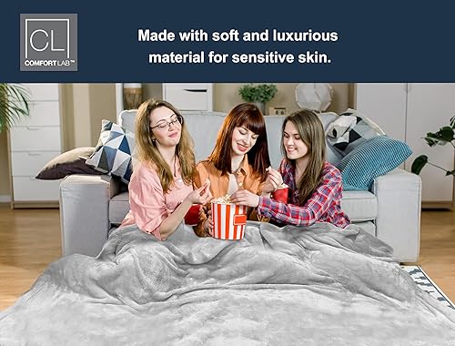 Miniatura 6 de Comfort Lab Manta de franela de felpa, suave, ligera, manta de forro polar para regalo, para sofá, cama y decoración del hogar, antibolitas y no se