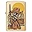 Zippo Wild West Skeleton Design Brushed Brass Pocket Lighter