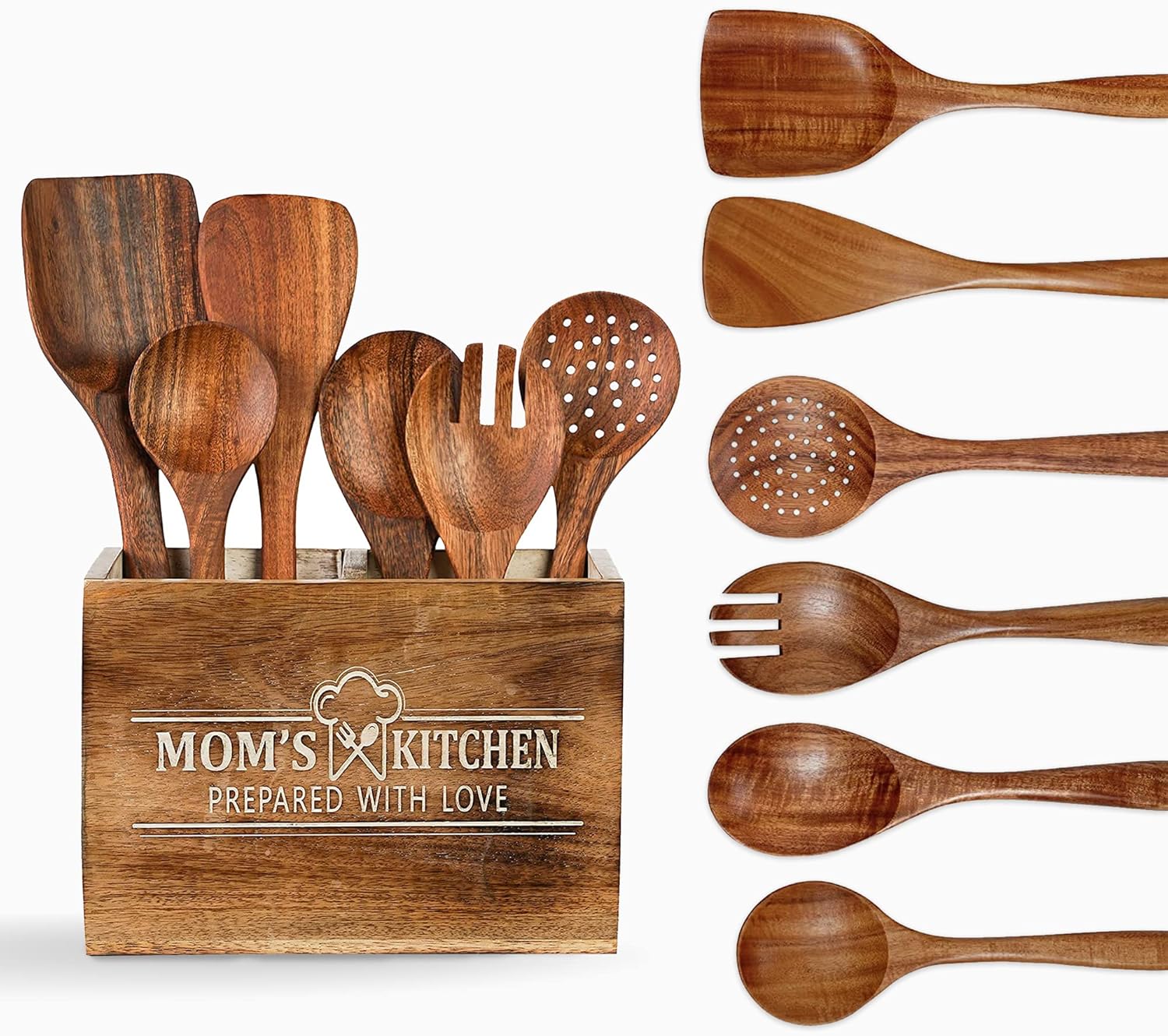 Kitchen Utensil Holder Large 2 Compartments Utensil Organizer Farmhouse Utensil Caddy for Countertop Decor, 9 x 7 x 5 Inch, (Holder + Utensils) Kitchen Utensil Holder Large 2 Compartments Utensil Organizer Farmhouse Utensil Caddy for Countertop Decor, 9 x 7 x 5 Inch, (Holder + Utensils)