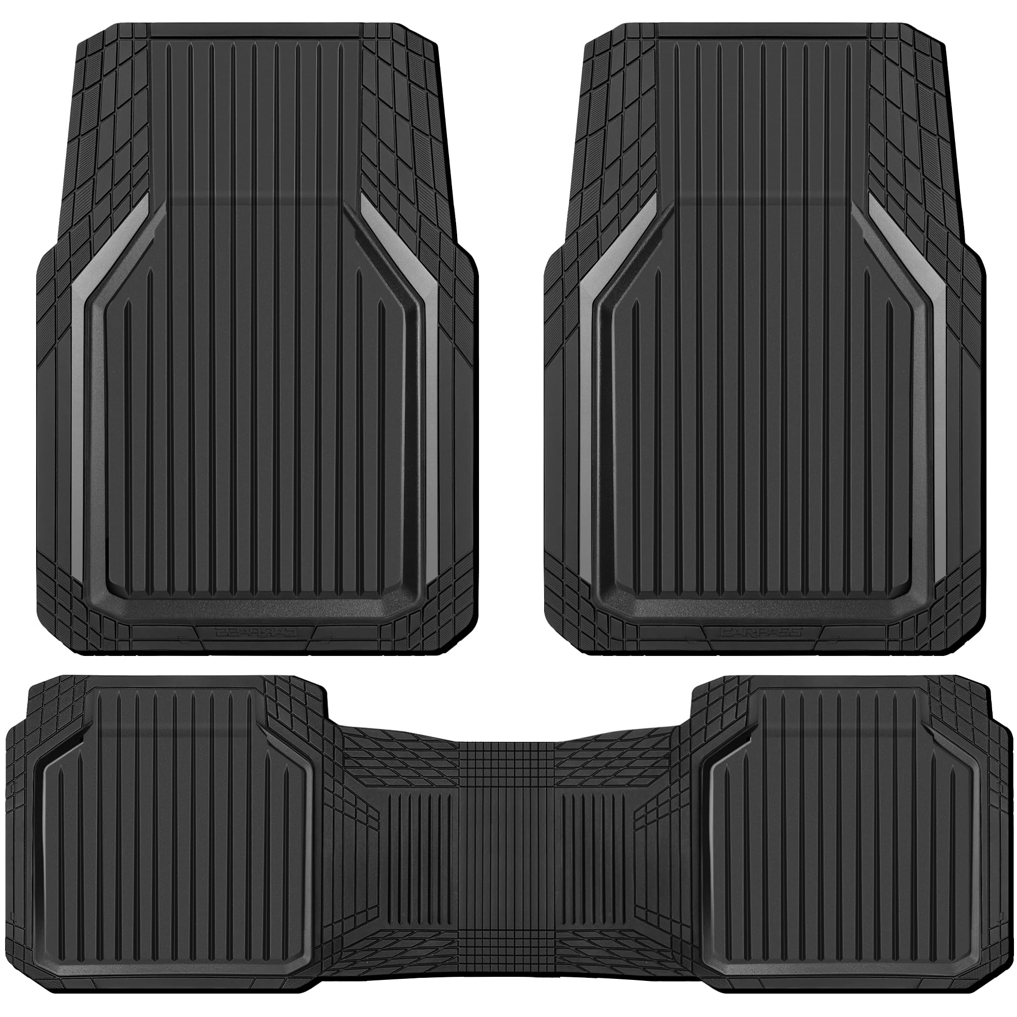 CAR PASS Heavy Duty Rubber Floor Mats for Car Waterproof Liner Deep Dish Car Mats Full Sets Universal — view 9