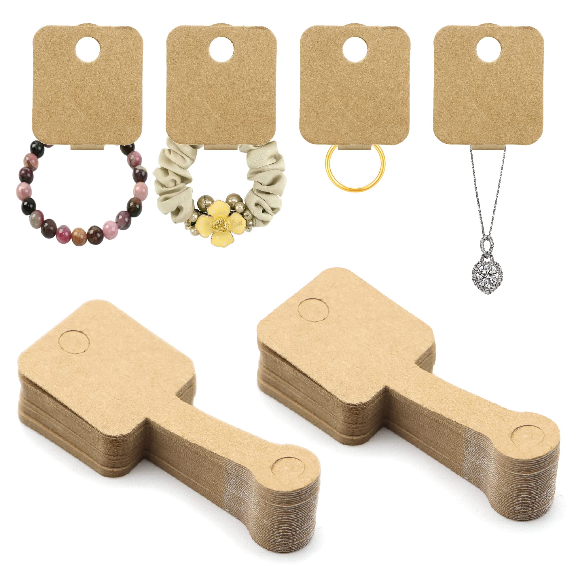 David accessoriesDavid accessories 100Pcs Self Adhesive Bracelet Ring Keychain Necklace Hairband Jewelry Display Cards for Jewelry Packaging Personalized Hanging Display(4“x1.5"） (A)