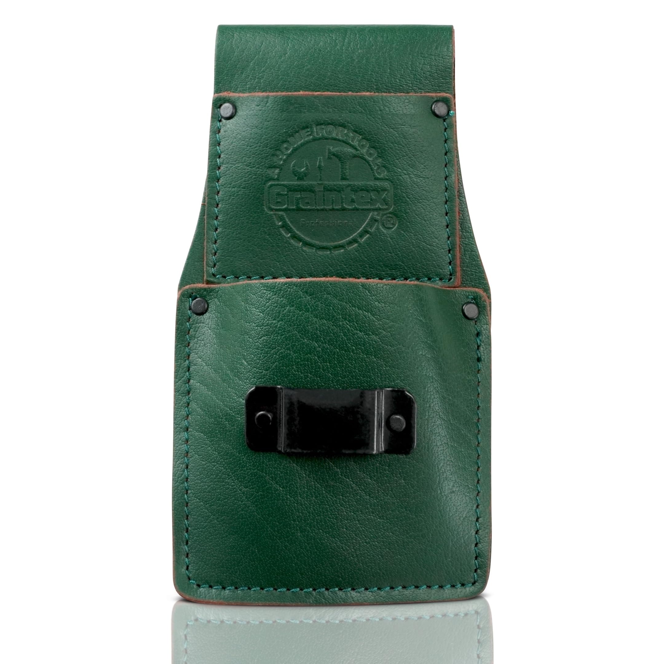 Graintex Ambassador Series Measuring Tape Holder Top Grain Leather, Measuring Tape Clip, Leather Tool Holster, Construction Workers, Electricians,