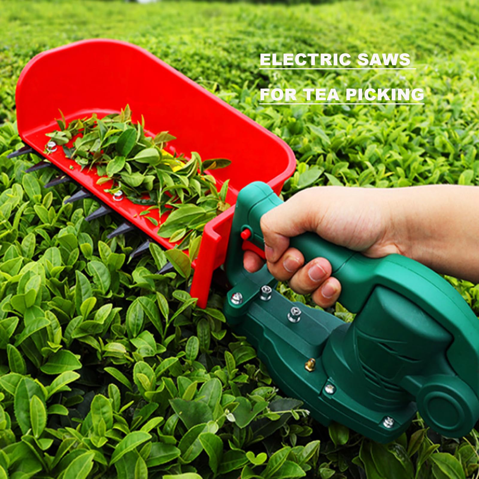 Cortasetos eléctrico de 800 W, hoja de 28 cm, 1800 rpm para podar jardín, recoger té, uso agrícola