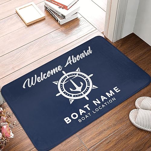 Miniatura 2 de Tapete personalizado de bienvenida a bordo de barco, con anclajes náuticos, para la parte delantera de la casa, interiores, interiores, exteriores,