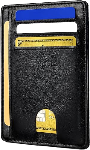 Espera Slim Minimalist Front Pocket Wallet for Men, RFID Blocking Credit Card Holder, Thin Travel ID Card Case, Gifts for Men