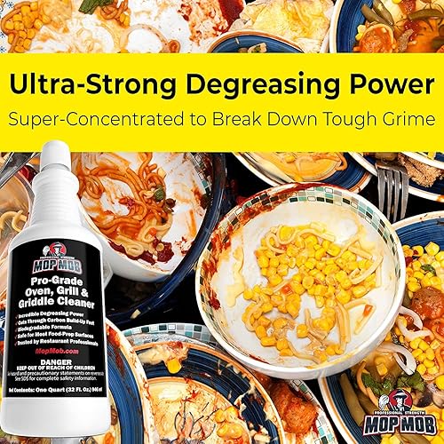 Miniatura 4 de Limpiador comercial para parrilla y horno, concentrado de 32 onzas, 1 paquete. Solución desengrasante de acción rápida resistente que elimina