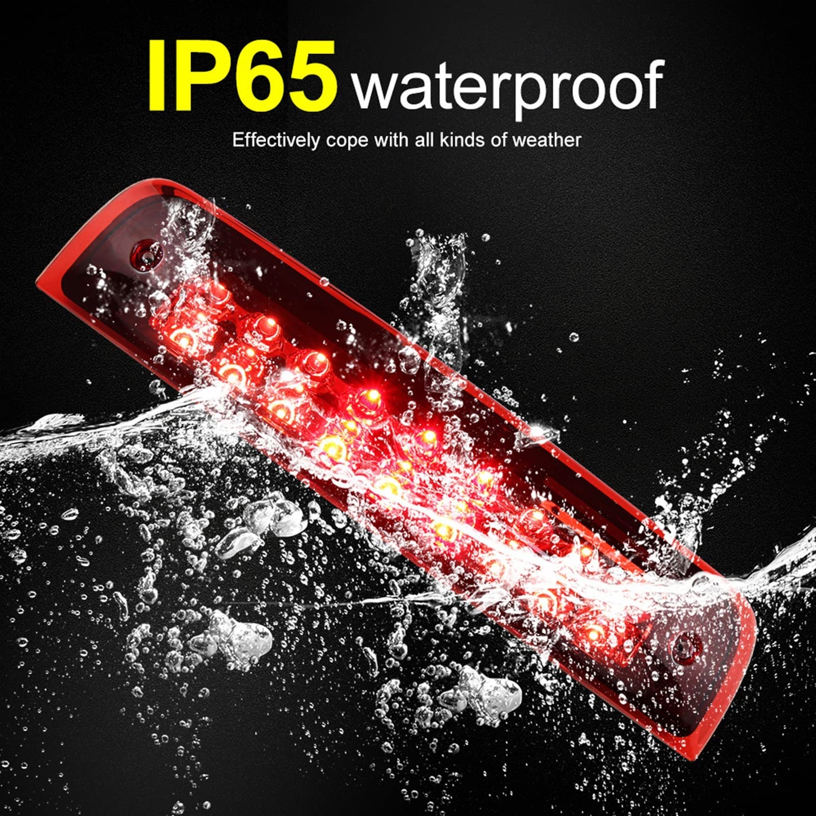 1pcs Car LIGHT RED Smoke Third Brake Cargo Light Fit For Dodge RAM 1500 2500 3500 2009-2018 OEM:55372082AB (Color : 1pcs LED Smoke Lens)