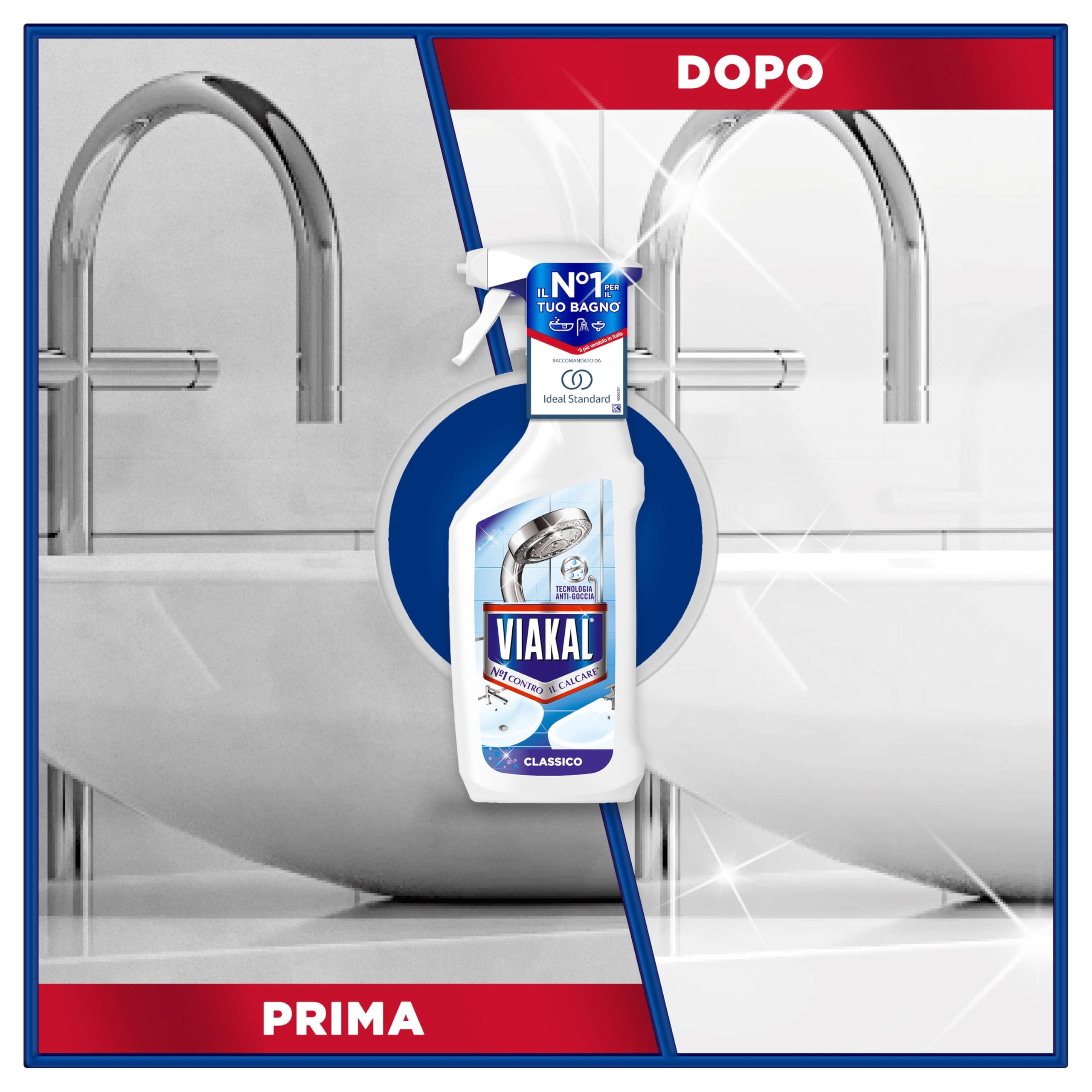Viakal Classico Spray Per Rimuovere Fino Al 100% Di Calcare Con Tecnologia Anti-gocce