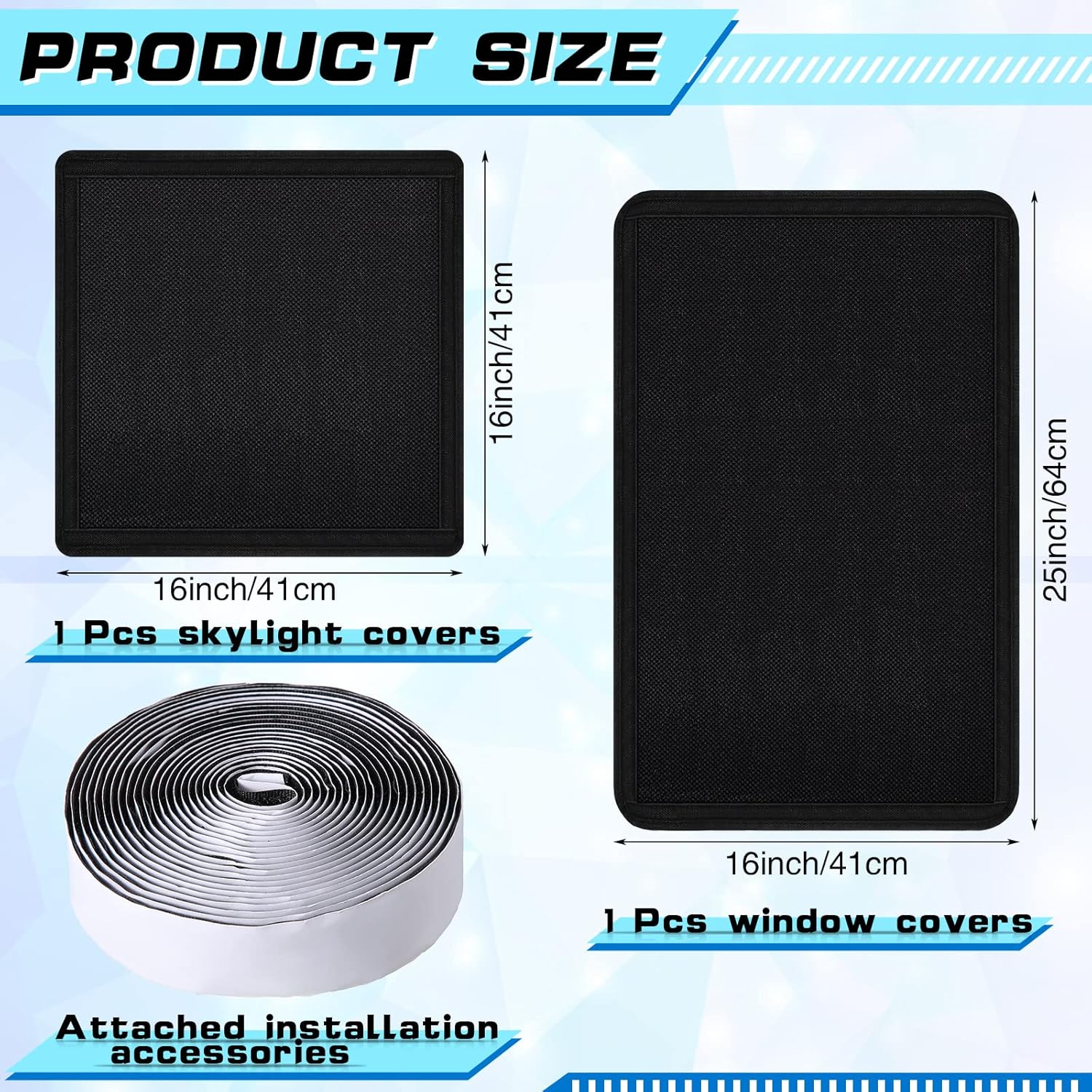 Buy Tallew 2 Pieces RV Door Window Shade Cover Foldable RV Blackout