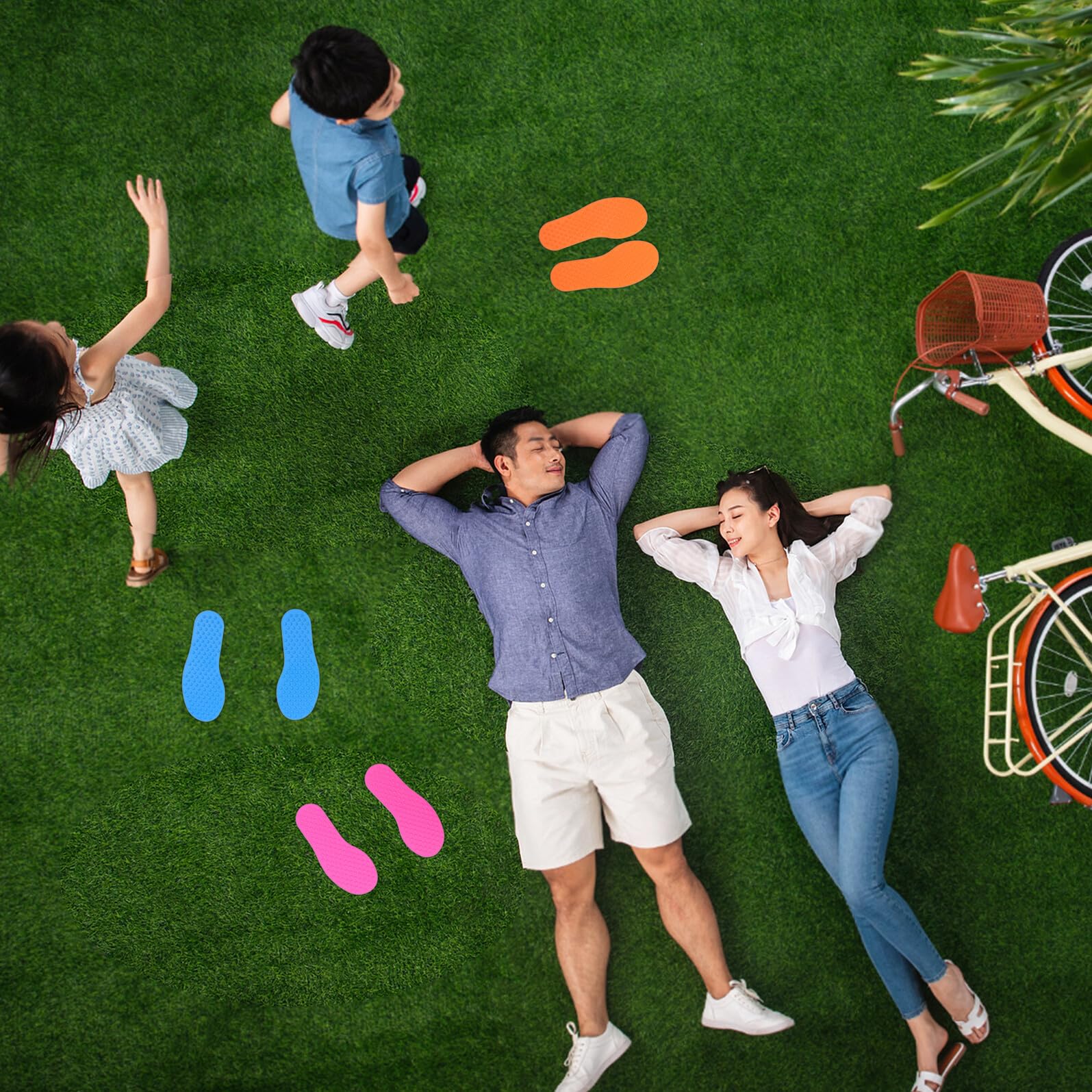 6 Paires de Marqueurs D’Entraînement de Football en Caoutchouc, Empreintes pour Tapis Sensoriels Garçon et Filles, Jeu Extérieur Portable