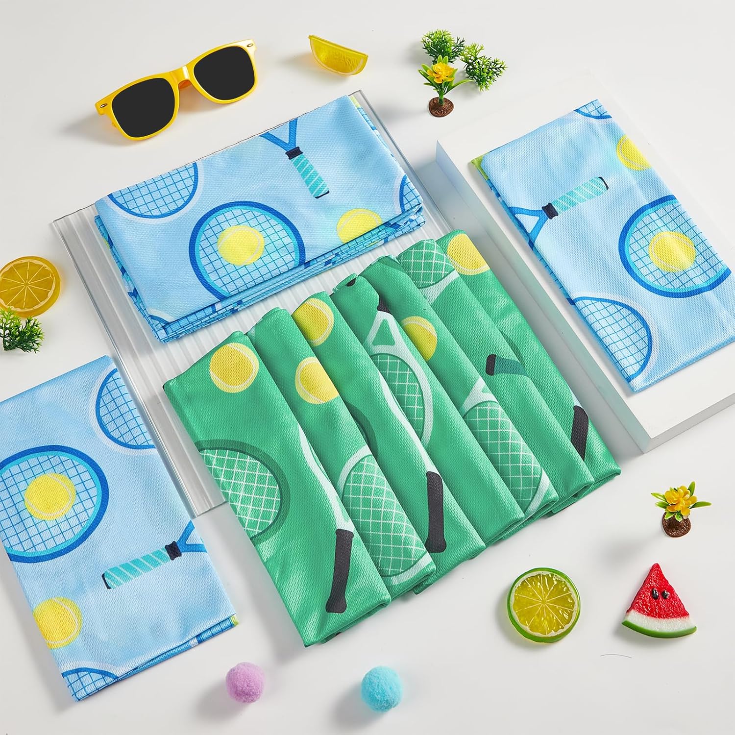 30 Pcs Tennis Cooling Towels for Neck and Face 40 x 12 Inch Tennis Sports Team Gifts Workout Ice Towels for Gym Sweat Microfiber Breathable Chilly Bulk Neck Wraps for Athletes Camping Travel Yoga
