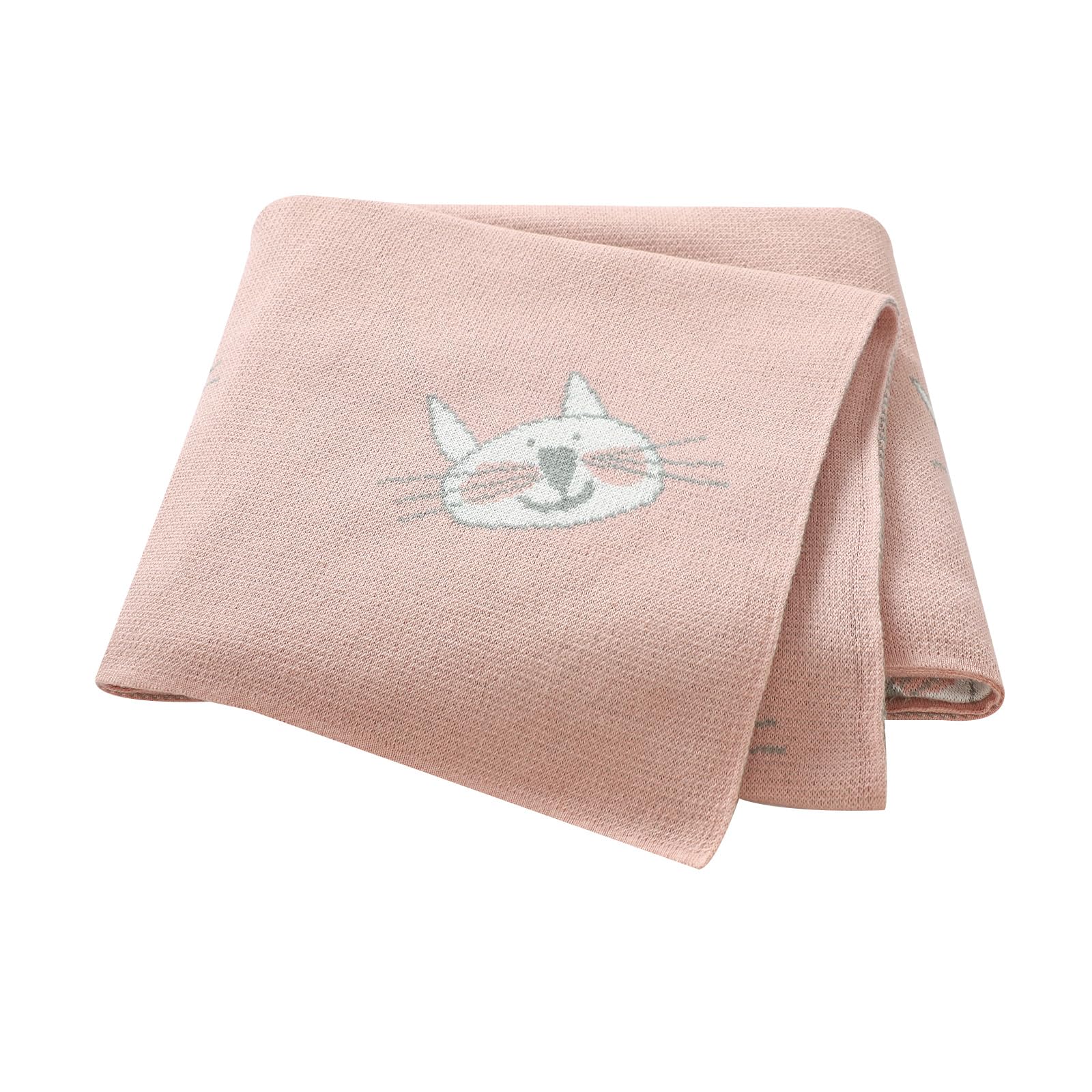 Hadetoto Baby Blanket for Newborn Soft Cozy Knitted Cotton Blankets Baby Essentials Gifts for Newborn Girl Boy 100 x 80cm
