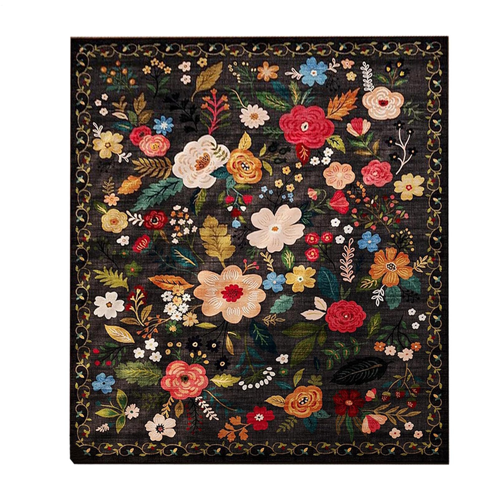 Tapis bohème facile d'entretien et lavable pour sol glissant