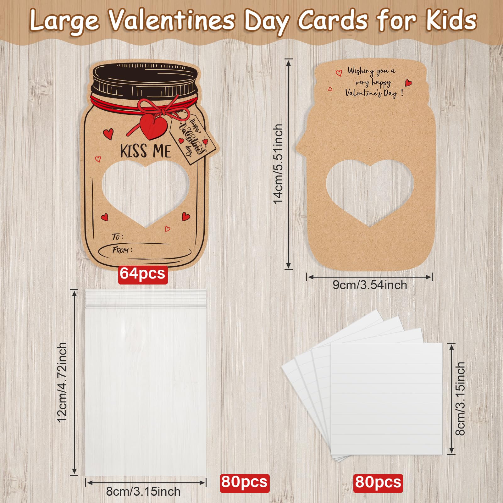 40 Pack Valentines Day Cards for Kids, Jars Happy Valentines Cards for Kids, Unique Valentines Gifts for Boys and Girls, Funny Valentines Exchange Cards Gifts School Classroom Prize Party Favors