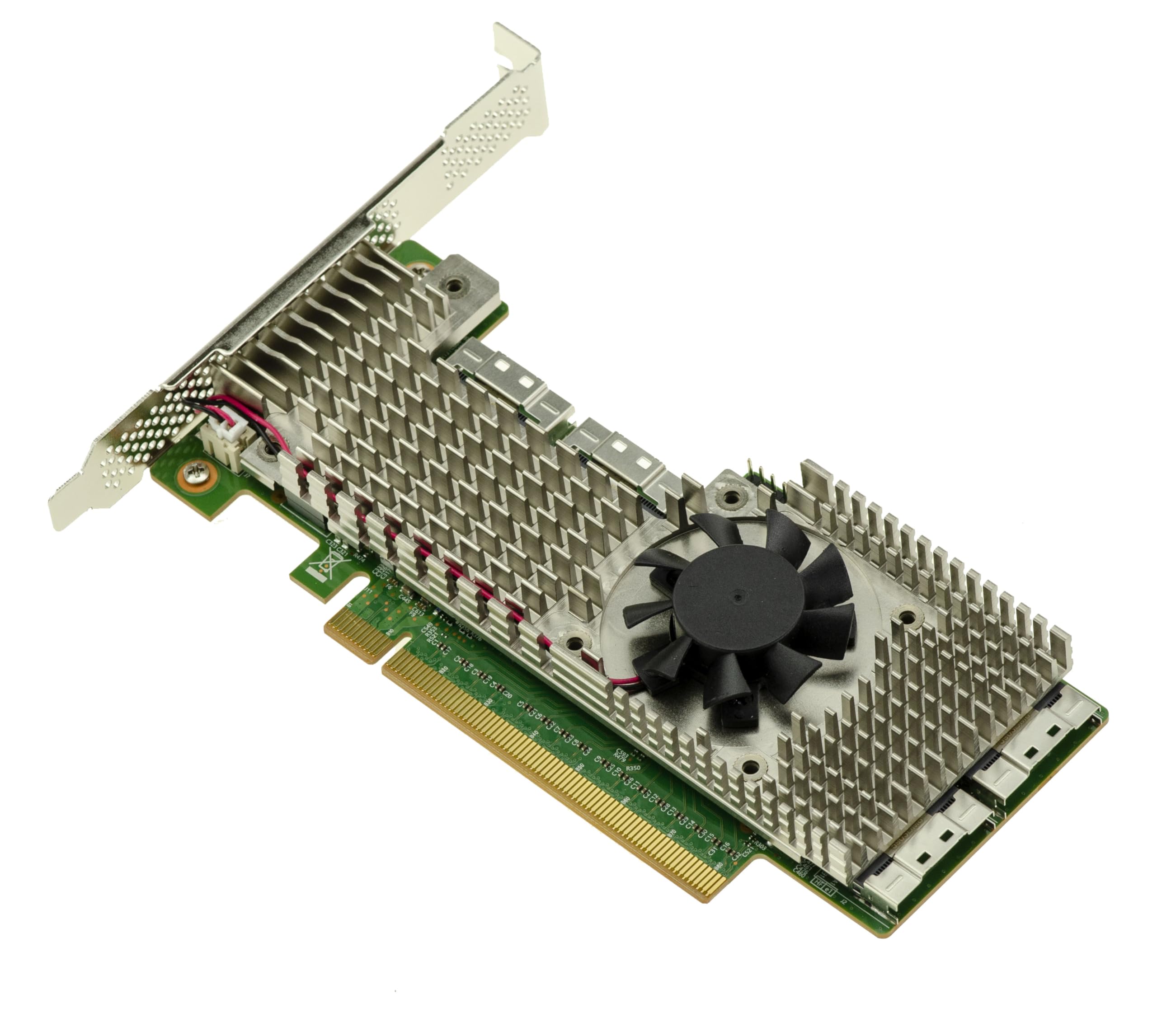 KALEA-INFORMATIQUE Karta kontrolera Switch PCIe 4.0 z 4 portami SFF-8654 8i do sterowania maksymalnie 8 dyskami SSD NVMe M2 M3 U2 U3 lub płytkami PCIe, chipset Broadcom PEX88048.