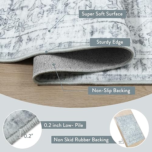 Miniatura 47 de LIVEBOX Alfombra lavable de 2 x 6 pies para baño, tapetes de cocina antideslizantes para entrada de piso, tapete bohemio para puerta delantera