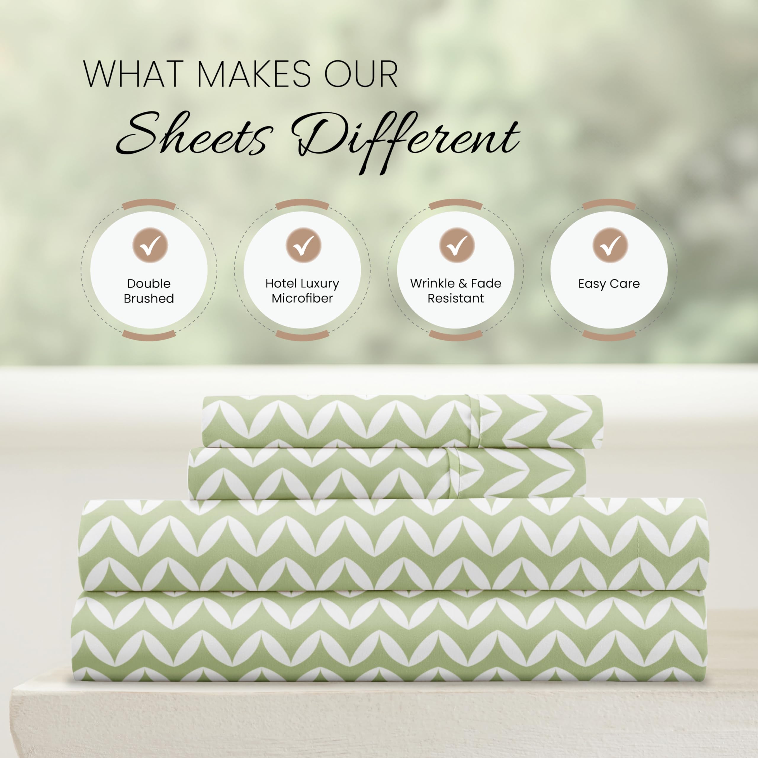 Hotel Collection Home Collection soffiato Chevron 4 PC. Set di Fogli