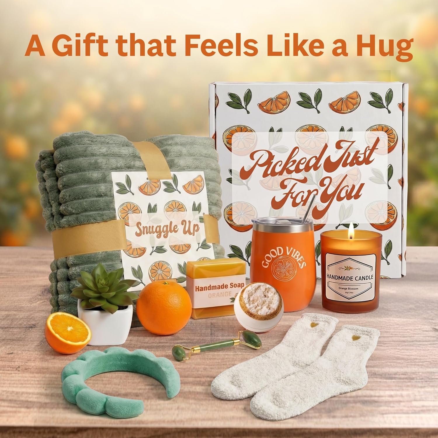 Get Well Soon Gift Baskets for Women – Self Care Spa, Care Package with Blanket, Relaxing Collection, Cozy Kit, Birthday Present for Women, Thinking of You, Best Friend Box, Bath Essentials, 9pcs Set