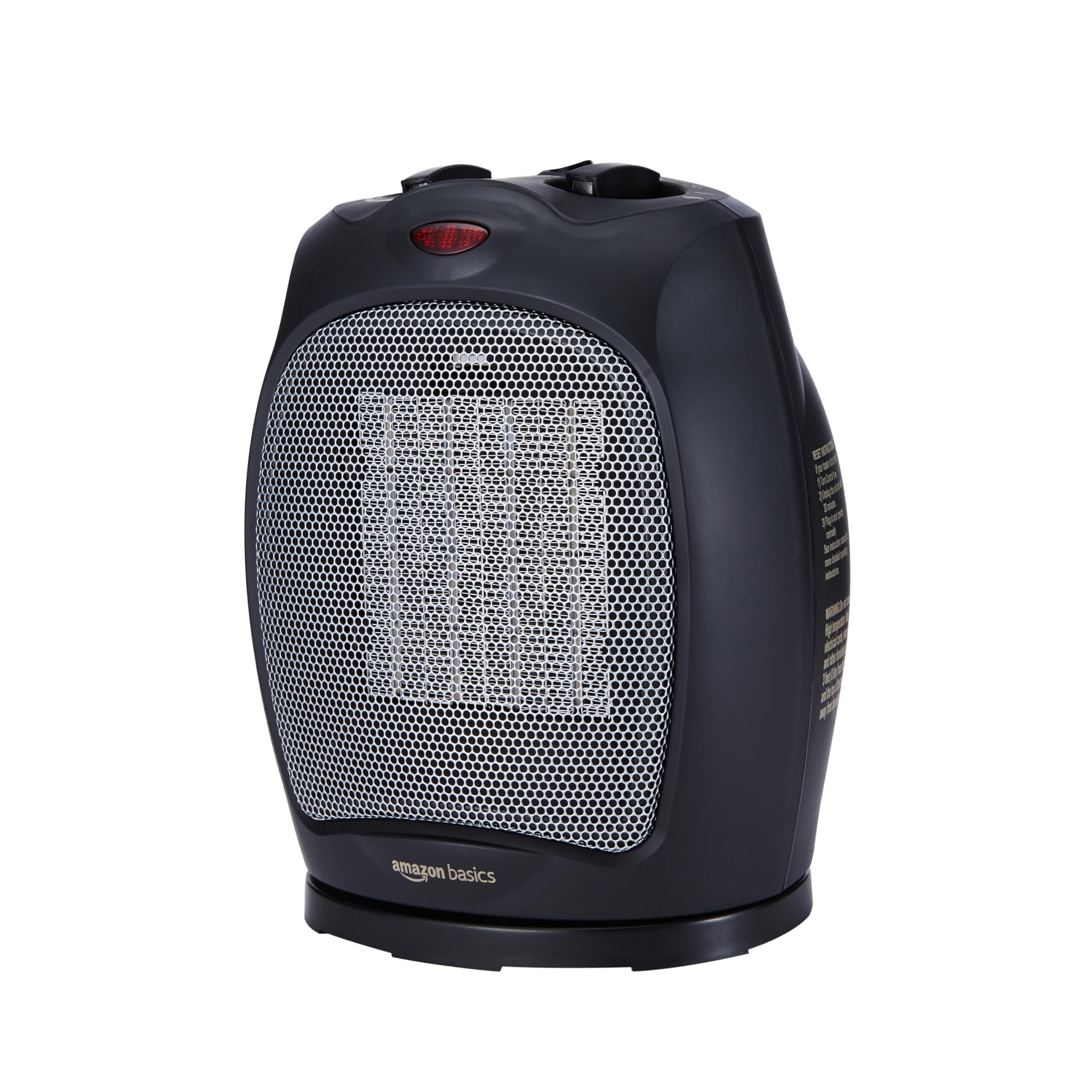 Amazon Basics 1800 Watt Oscillating Ceramic Space Heater with Adjustable Thermostat - Black