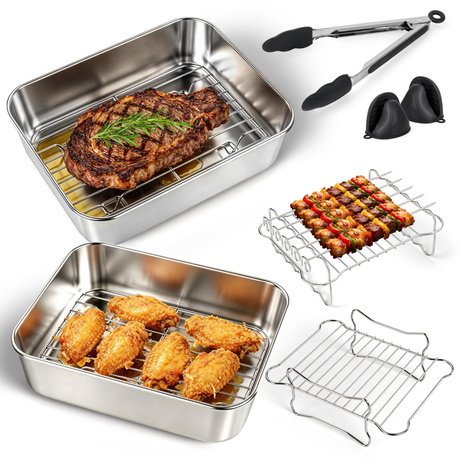 Accessoires Airfryer compatibles Ninja AF400EU grille de gril et plat inox