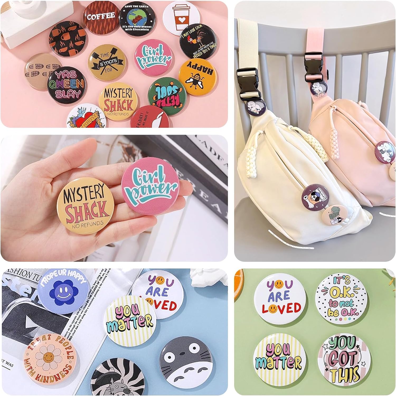 200 accesorios para hacer botones en blanco para máquina de hacer botones, 58 mm, pin redondo para insignia, parte trasera de plástico, lámina transparente y papel en blanco, 58 mm