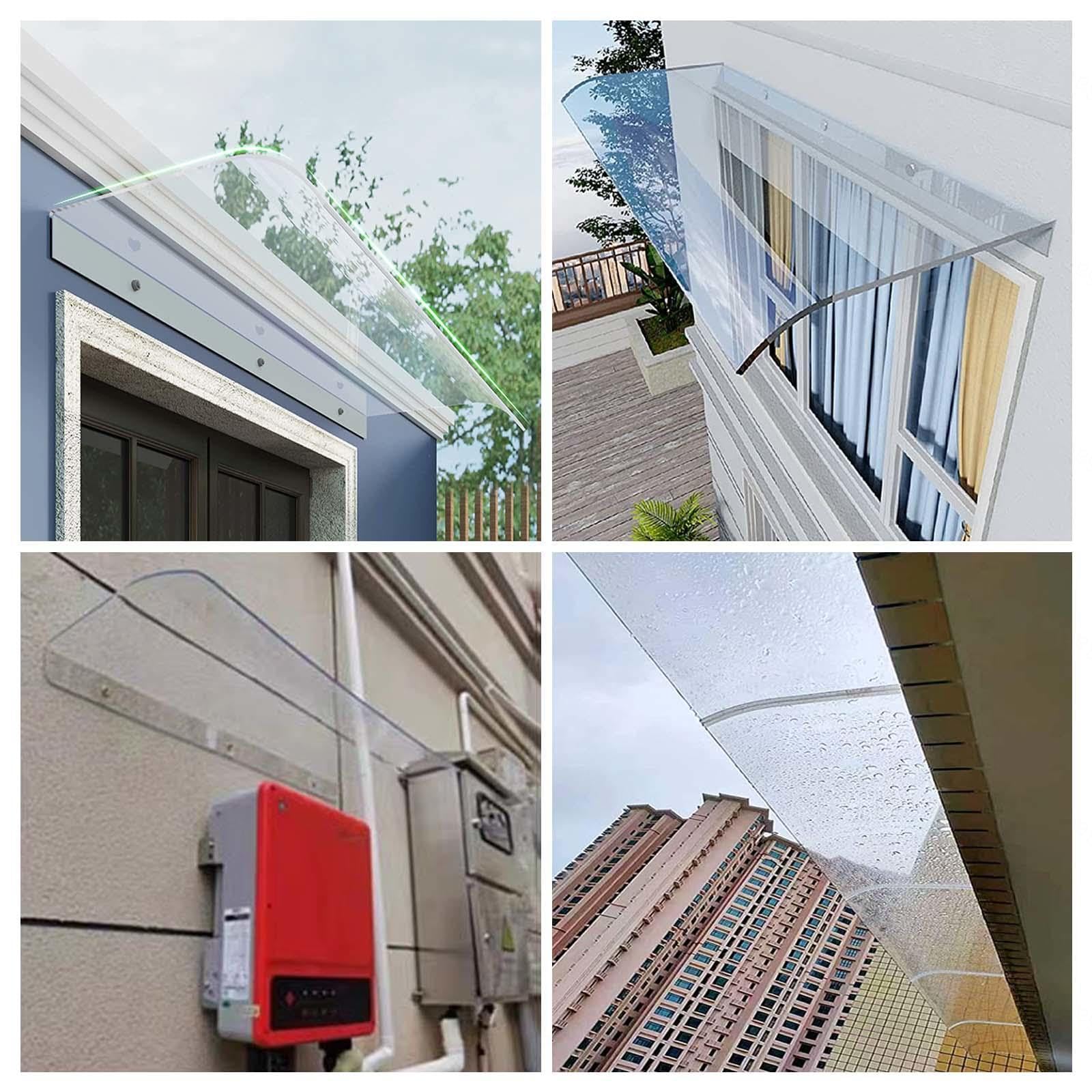 Toldo para puerta delantera, 3,5 mm de grosor, transparente, invisible, resistente a los rayos UV, jardín, patio, techo, lluvia, toldo C-40 x 220 cm