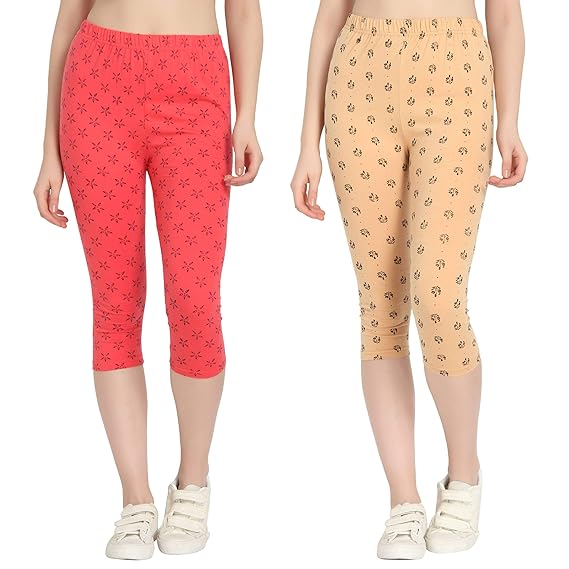 Printed Capri for Womens/Girl Pack of 2