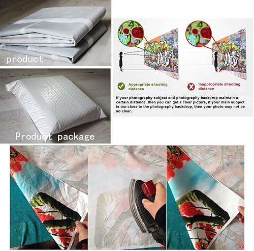 Miniatura 7 de LB TY111 panel de fondo de vinilo personalizado con diseño graffiti, de 5 x 7 pies, para estudio de fotografía.