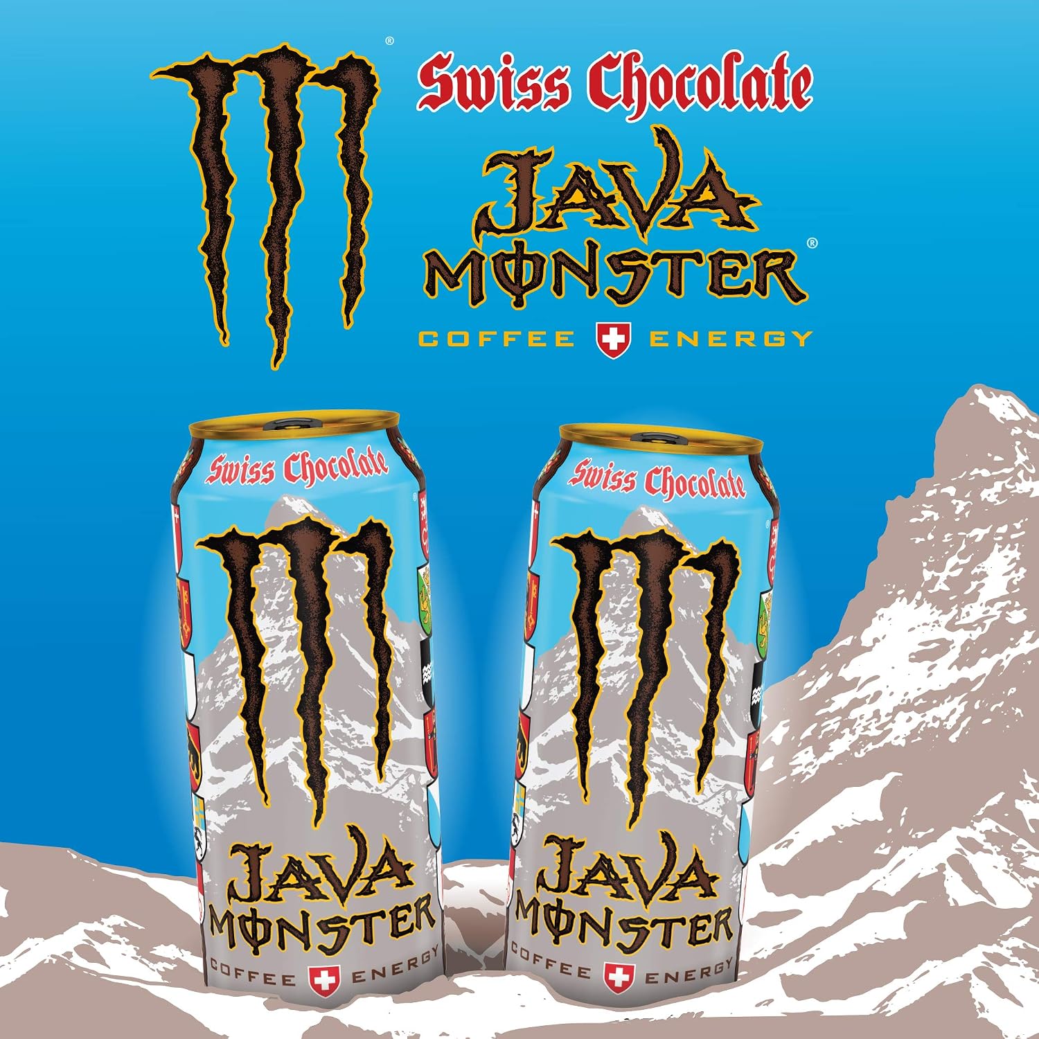 Java Monster Swiss Chocolate, Coffee + Energy Drink, 15 Fl Oz (Pack of 12)