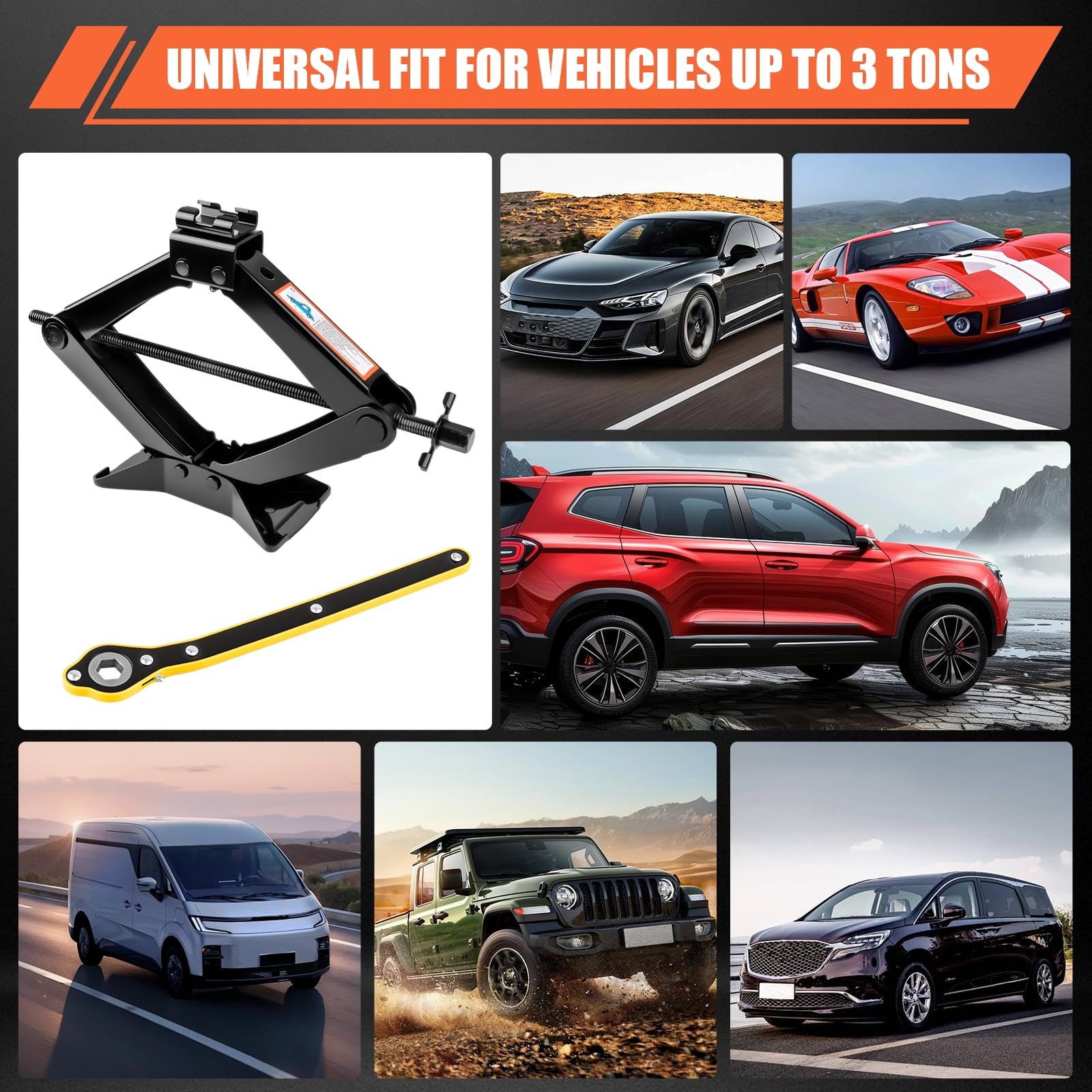 Wagenheber 3 Tonnen Scherenwagenheber Wagenheber für Auto SUV MPV Reifenwechsel Kit
