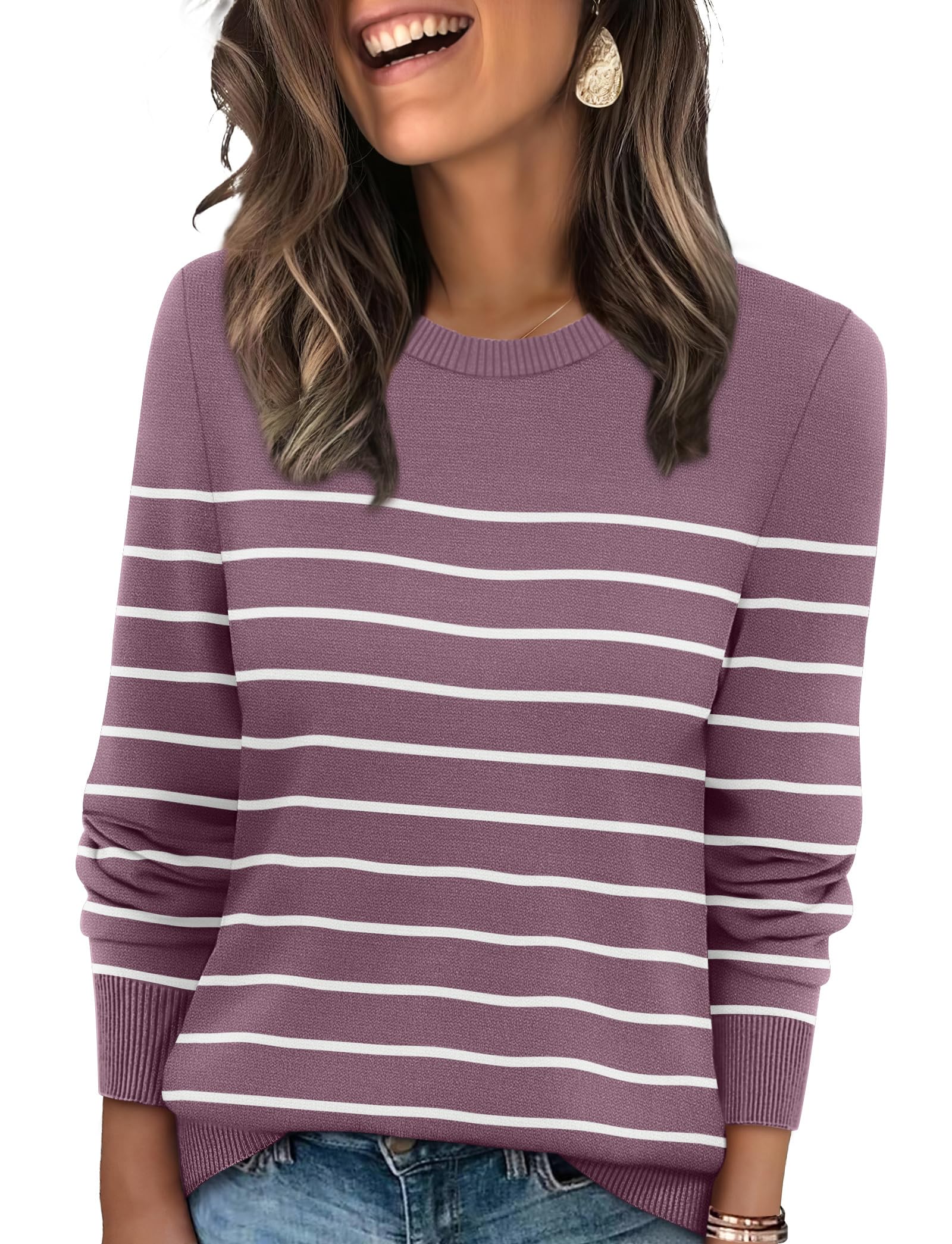 WIHOLL Sweaters for Women Lightweight Fall Tops Pullover Long Sleeve Shirts