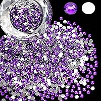 Vista 8 de Bolsa al por mayor de 3000 piezas de 4 mm de brillantes de imitación de resina con parte posterior plana, brillantes de resina redondos Siam claros