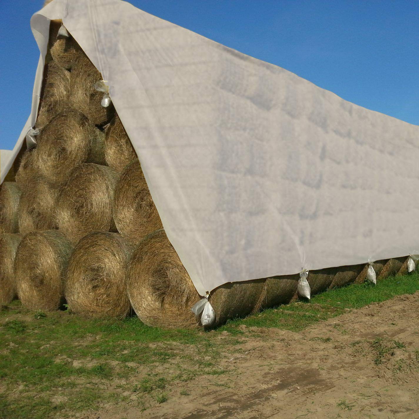 Hay Covers TUFFPAULIN Tarpaulin TIRPAL Extra Strong Durable | 200GSM | with Eyelets | UV Resistant | 6 Layer 3D Rib Technology | is 14611 Approved | BIS Marked|Extra Virgin (40FTX40FT, Transparent)