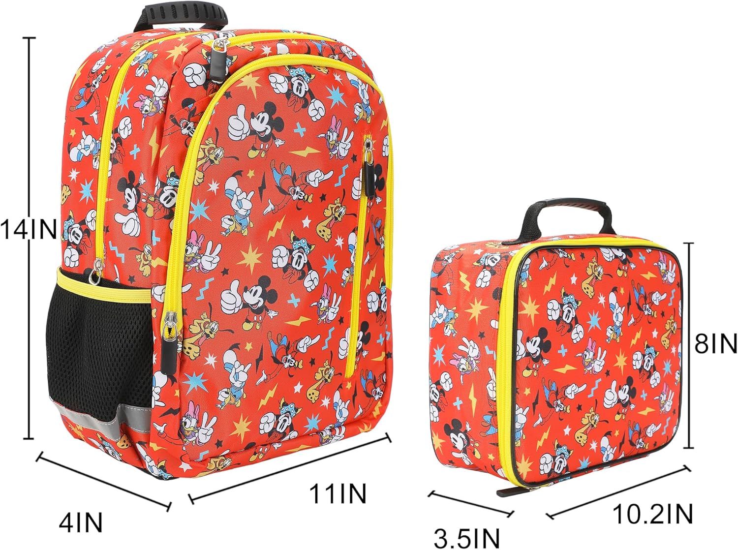 Disney Mickey Mouse And Friends 2-Piece 14" Toddler Girls and boys Backpack & Lunch Kit Set For School And Travel - Image 2