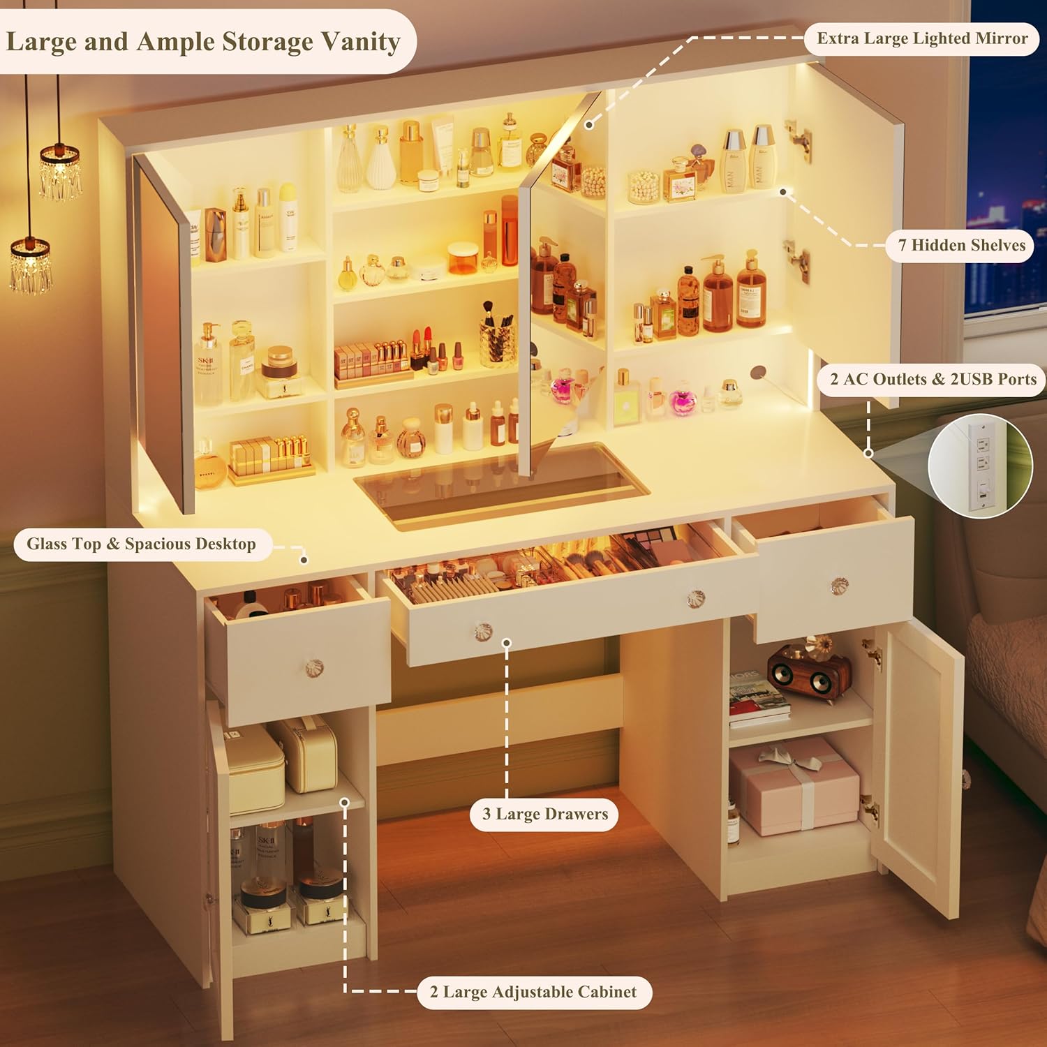 Close-up of tempered glass top