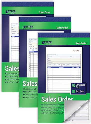 Miniatura 1 de Better Office Products, 6 unidades, 2 partes sin carbono (blancoamarillo canario), 4-18 x 7-316 pulgadas, 50 juegos por libro, 300 juegos totales, 6