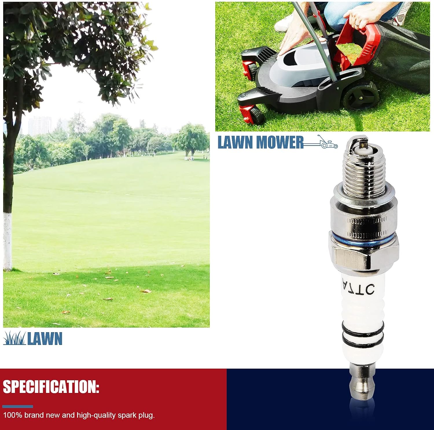 Spark Plug A7TC for GY6 50cc 70cc 90cc 110cc 125cc 150cc ATVs Scooter Pit Dirt Pocket Racing Bike Moped Go Kart Quad Buggy TaoTao Buyang Roketa Kazuma Sunl Baja Panterra Kymco Pack of 10