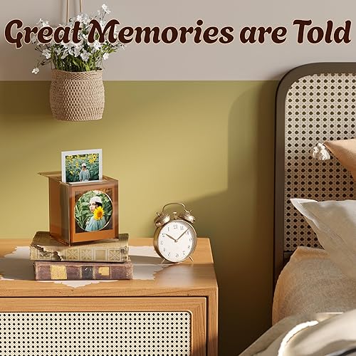 Miniatura 4 de WINKINE Marco de fotos Polaroid acrílico y caja de almacenamiento de fotos con tapa deslizante, marco de fotos para película Polaroid de 4.2 x 3.5