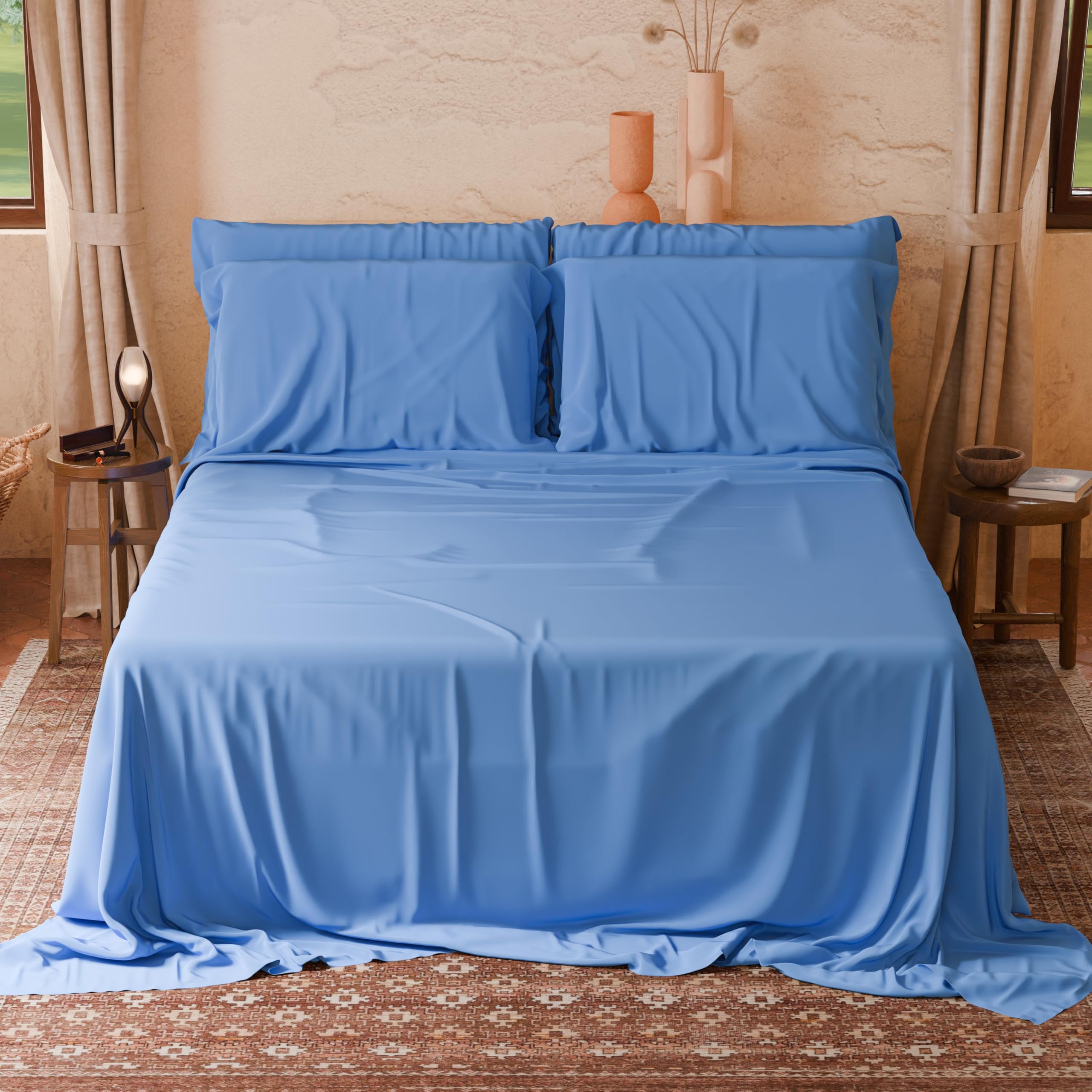 PETTI Artigiani Italiani-Piece French Queen Size Sheet Set, Soft and Breathable, Complete Bed Set including Top Sheet - Image 2
