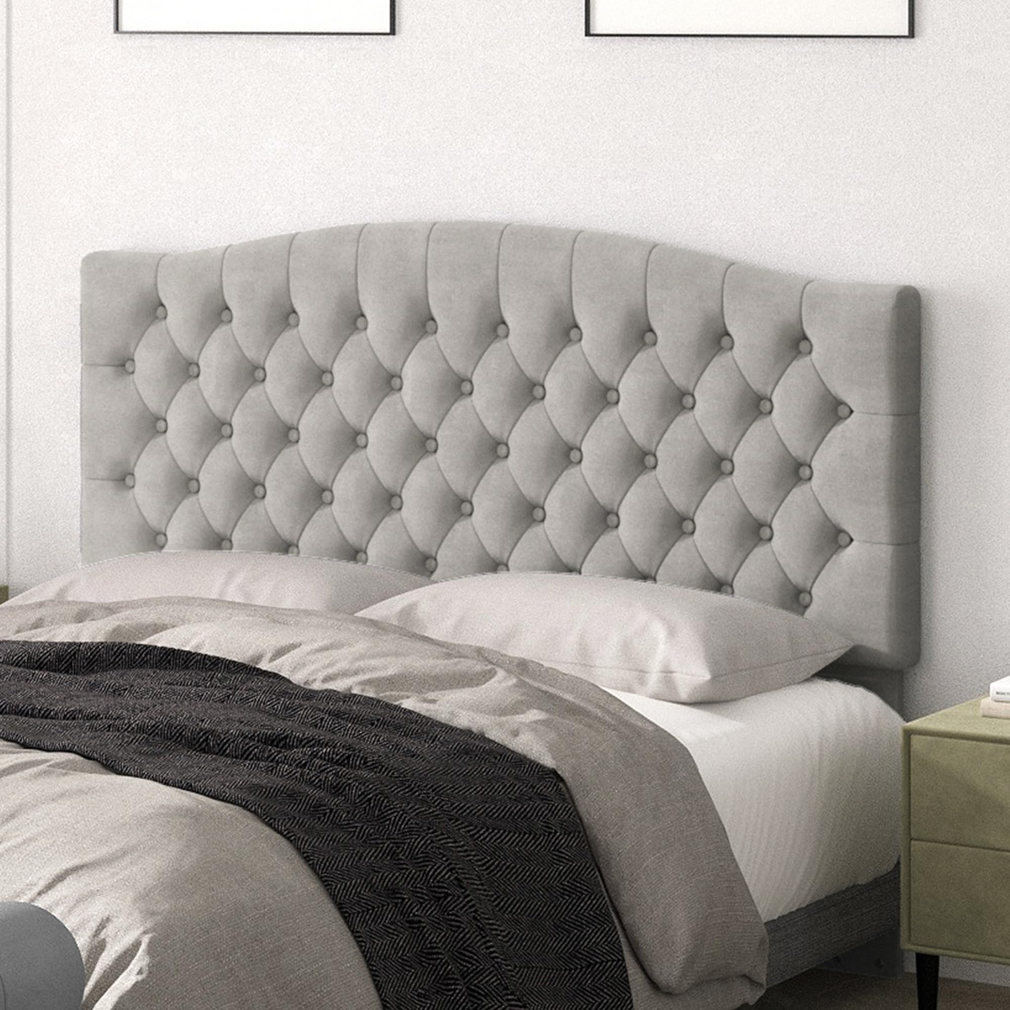 Befurtori Queen Velvet Tufted Headboard