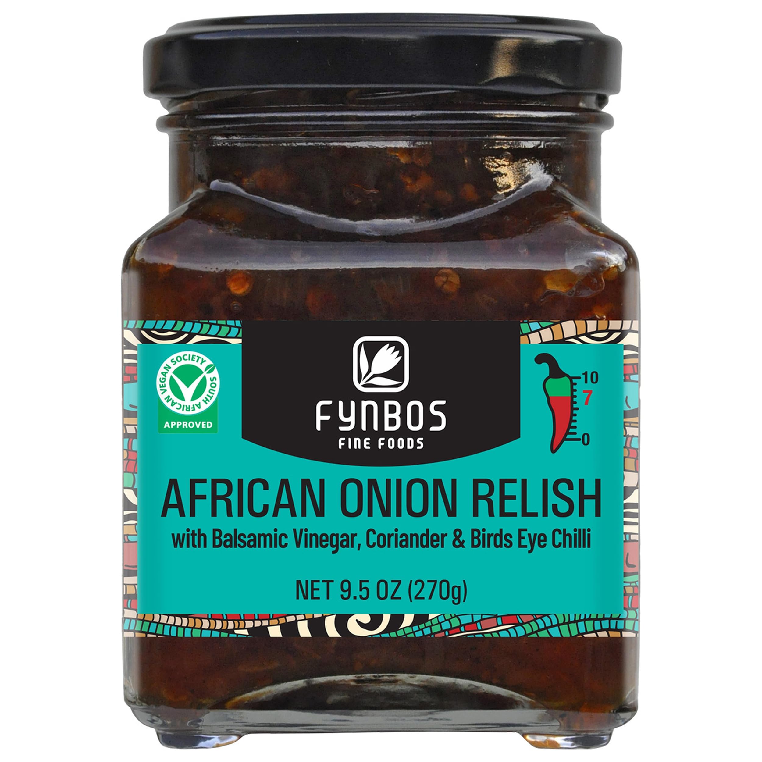 Fynbos Fine Foods Afrikanisches Zwiebelrelish mit Balsamico Essig, Koriander und Bird’s Eye Chili Südafrika inkl. FeinWert E-Book (6 x 270 g)