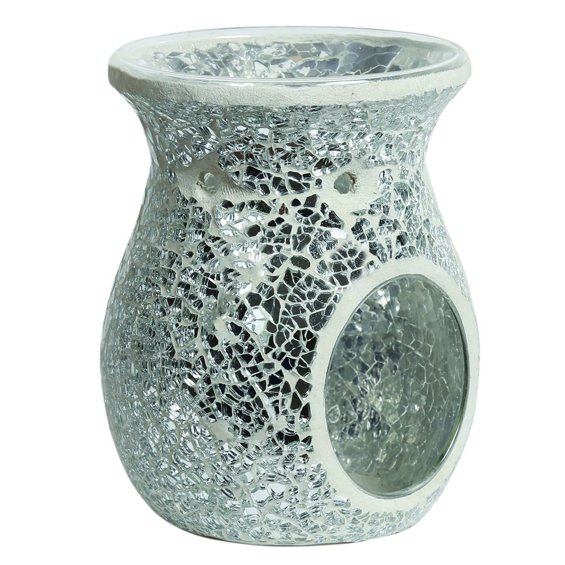 Aroma Accessories Crackle Classic Wax Melt Burner 14cm - Silver