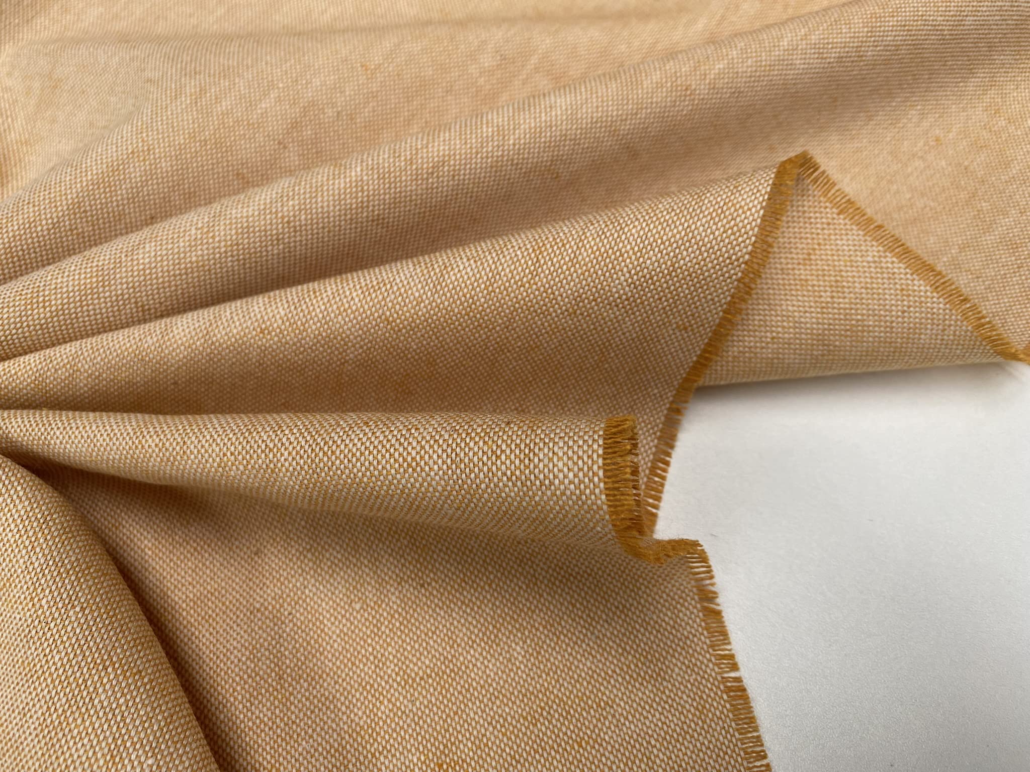 Linen Look Plain Culla Fabric Furnishing Curtain Upholstery Dressmaking Cotton Material 140cm Wide Canvas (Sold by The Metre) (Yellow Mustard)