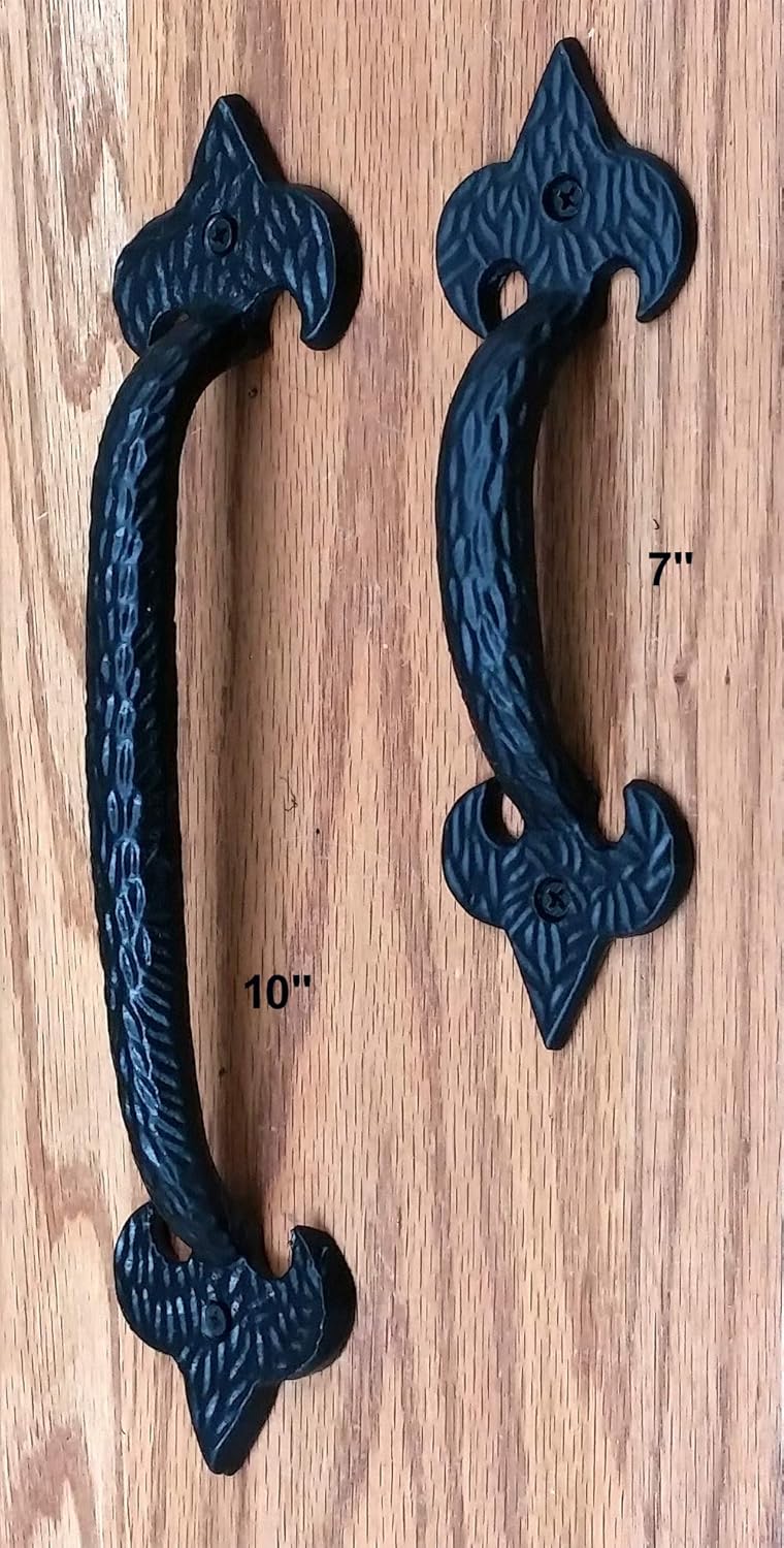 Fleur de Lis Door Pull Handle Gate Pull (7" Size)