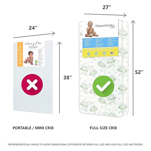 Miniatura 2 de Dream On Me, Nirvana - Colchón interior para cuna y niño pequeño de 6 pulgadas, 96 bobinas, resistente al agua, verde, certificado oro, 10 años de
